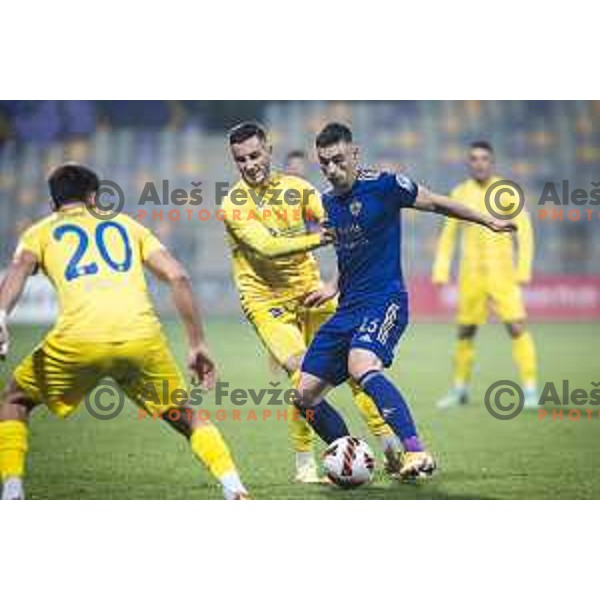 Enes Alic vs Rok Sirk in action during Slovenian Cup 2021/22 football match between Maribor and Domzale in Ljudski vrt, Maribor, Slovenia on October 28, 2021