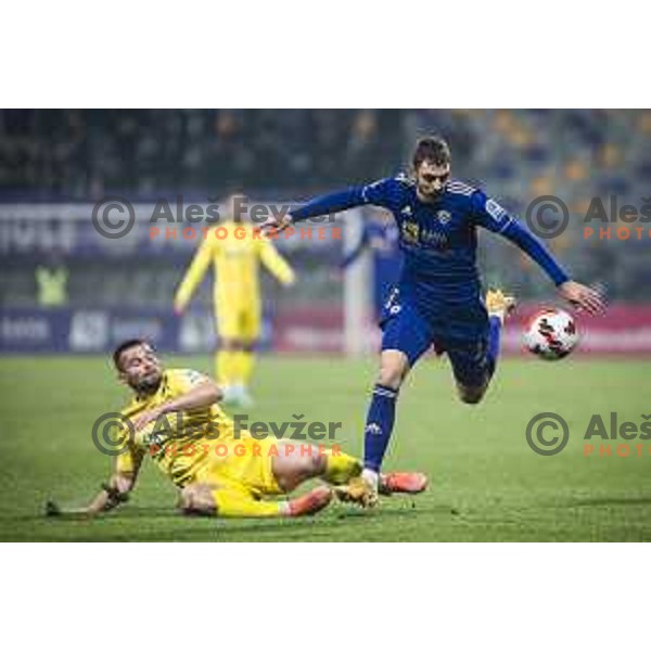 Janez Pisek vs Danijel Sturm in action during Slovenian Cup 2021/22 football match between Maribor and Domzale in Ljudski vrt, Maribor, Slovenia on October 28, 2021