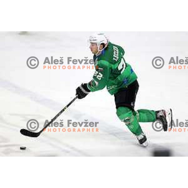 of SZ Olimpija in action during IceHL match between SZ Olimpija and Linz in Ljubljana, Slovenia on October 29, 2021