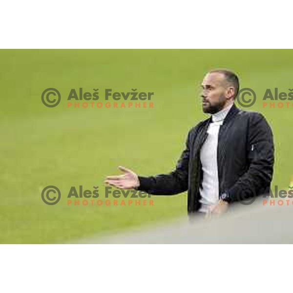 Dino Skender in action during Prva Liga Telemach football match between Olimpija and Bravo in Ljubljana, Slovenia on October 30, 2021