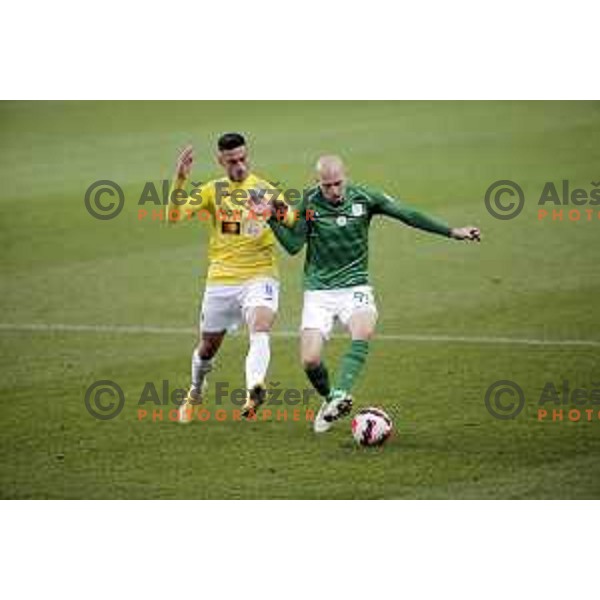 Tomislav Tomic of Olimpija In action during Prva Liga Telemach football match between Olimpija and Bravo in Ljubljana, Slovenia on October 30, 2021