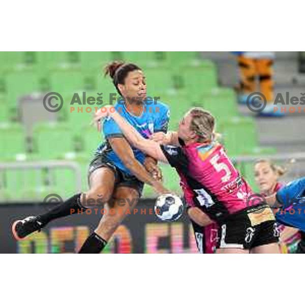 Allison Pineau in action during EHF Champions League Women 2021-2022 handball match between Krim Mercator (SLO) and Vipers Kristiansand (NOR) in Ljubljana, Slovenia on October 30, 2021