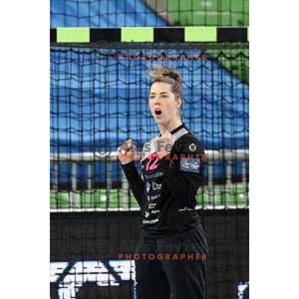 Barbara Arenhart in action during EHF Champions League Women 2021-2022 handball match between Krim Mercator (SLO) and Vipers Kristiansand (NOR) in Ljubljana, Slovenia on October 30, 2021