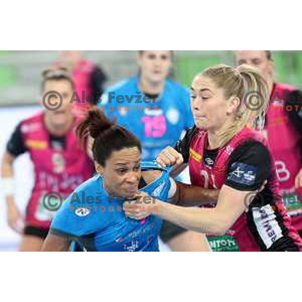 Allison Pineau in action during EHF Champions League Women 2021-2022 handball match between Krim Mercator (SLO) and Vipers Kristiansand (NOR) in Ljubljana, Slovenia on October 30, 2021