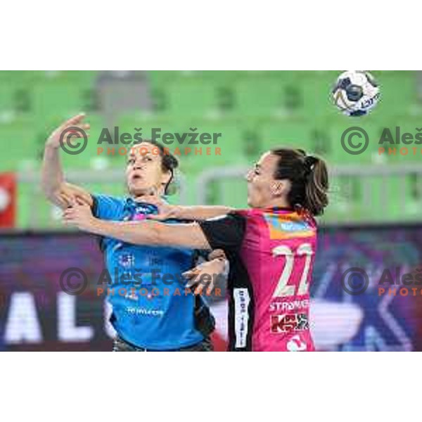 Andrea Lekic in action during EHF Champions League Women 2021-2022 handball match between Krim Mercator (SLO) and Vipers Kristiansand (NOR) in Ljubljana, Slovenia on October 30, 2021