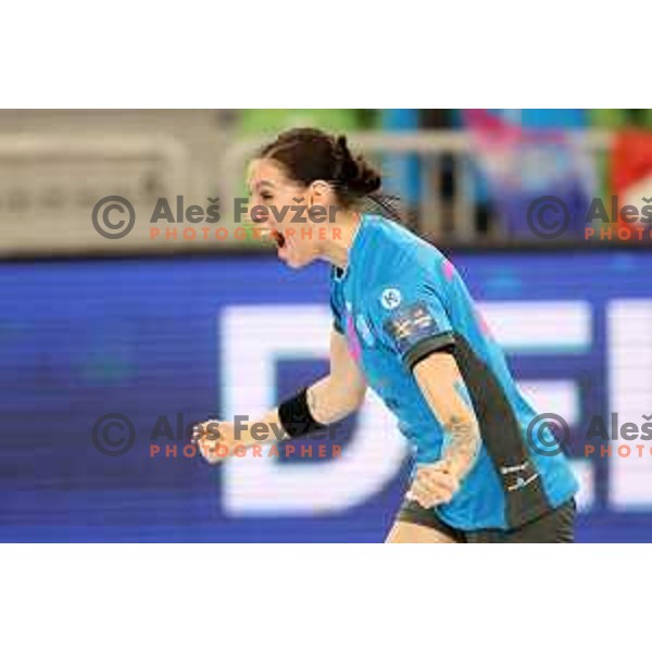 Alja Varagic in action during EHF Champions League Women 2021-2022 handball match between Krim Mercator (SLO) and Vipers Kristiansand (NOR) in Ljubljana, Slovenia on October 30, 2021