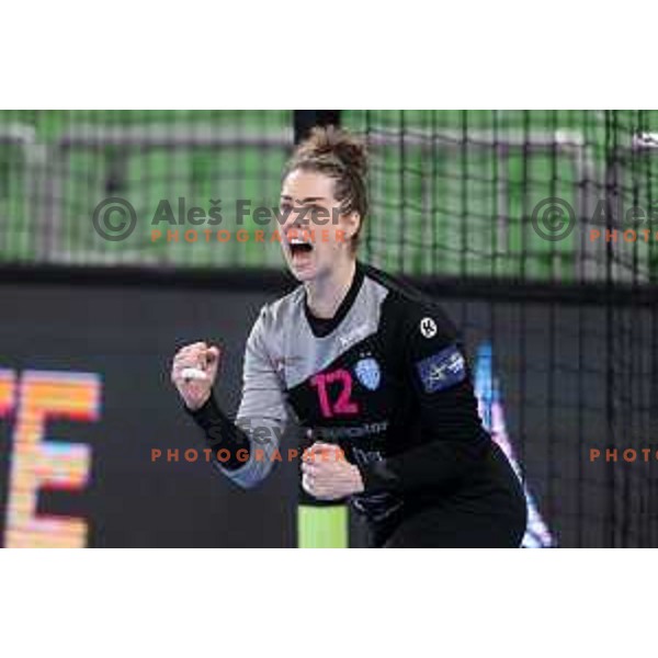 Barbara Arenhart in action during EHF Champions League Women 2021-2022 handball match between Krim Mercator (SLO) and Vipers Kristiansand (NOR) in Ljubljana, Slovenia on October 30, 2021