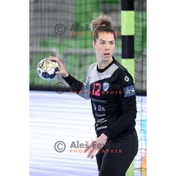 Barbara Arenhart in action during EHF Champions League Women 2021-2022 handball match between Krim Mercator (SLO) and Vipers Kristiansand (NOR) in Ljubljana, Slovenia on October 30, 2021