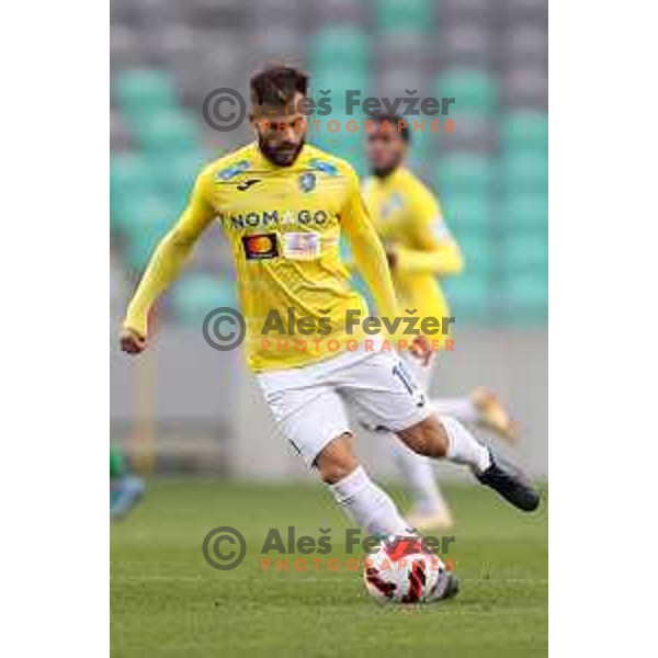 Nemanja Jaksic in action during Prva Liga Telemach football match between Olimpija and Bravo in Ljubljana, Slovenia on October 30, 2021