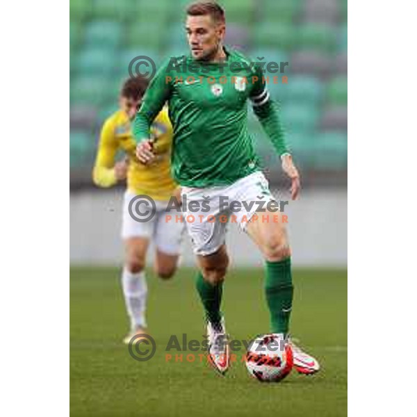 Timi Max Elsnik of Olimpija In action during Prva Liga Telemach football match between Olimpija and Bravo in Ljubljana, Slovenia on October 30, 2021
