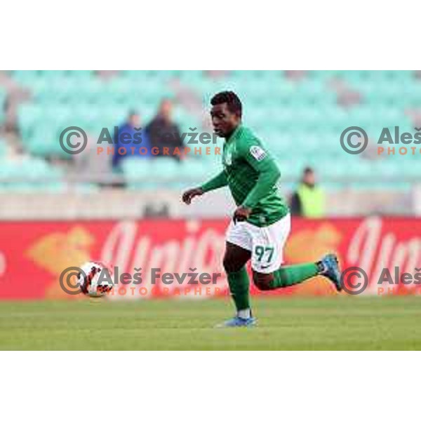 Aldair Djalo of Olimpija In action during Prva Liga Telemach football match between Olimpija and Bravo in Ljubljana, Slovenia on October 30, 2021