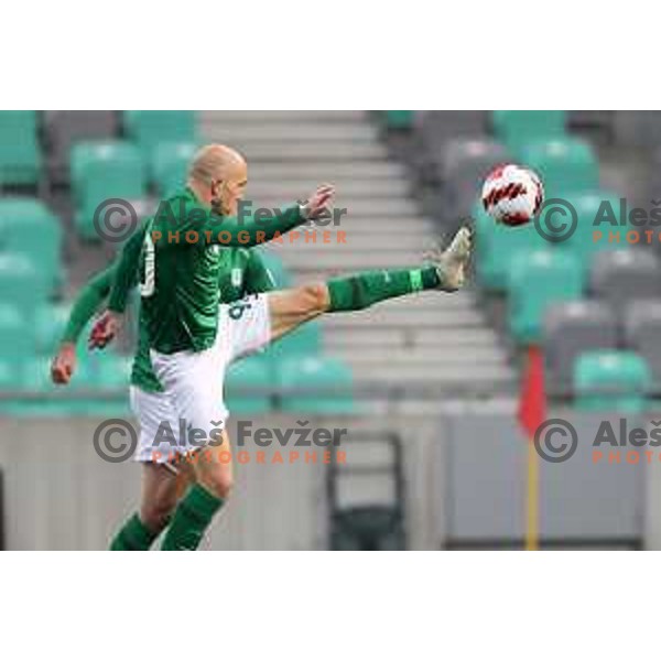 Tomislav Tomic of Olimpija In action during Prva Liga Telemach football match between Olimpija and Bravo in Ljubljana, Slovenia on October 30, 2021