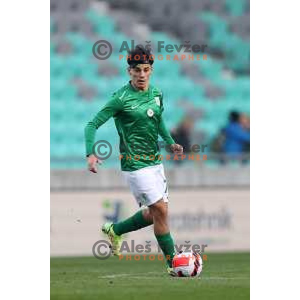 Almedin Ziljkic in action during Prva Liga Telemach football match between Olimpija and Bravo in Ljubljana, Slovenia on October 30, 2021