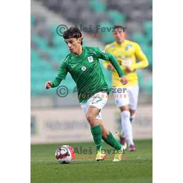 Almedin Ziljkic in action during Prva Liga Telemach football match between Olimpija and Bravo in Ljubljana, Slovenia on October 30, 2021