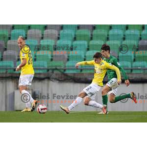 Zan Trontelj in action during Prva Liga Telemach football match between Olimpija and Bravo in Ljubljana, Slovenia on October 30, 2021