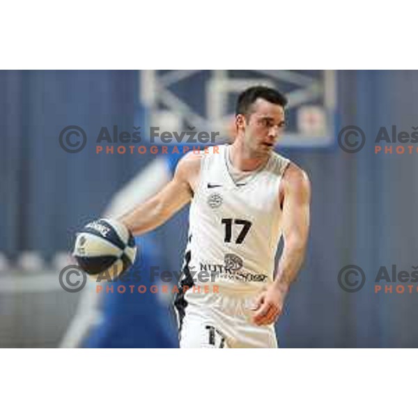 Niko Bacvic in action during Nova KBM league basketball match between Nutrispoint Ilirija and Terme Olimia Podcetrtek in Tivoli Hall, Ljubljana, Slovenia on October 30, 2021
