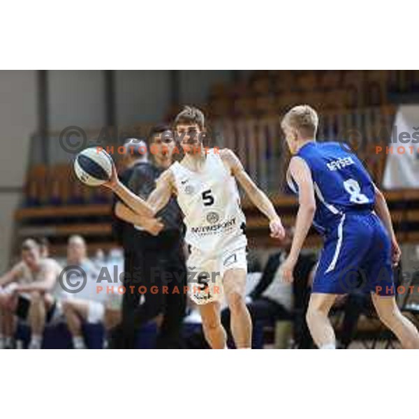 Nejc Pavliha in action during Nova KBM league basketball match between Nutrispoint Ilirija and Terme Olimia Podcetrtek in Tivoli Hall, Ljubljana, Slovenia on October 30, 2021