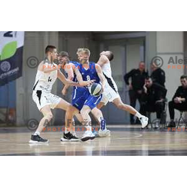 Jure Bizjak in action during Nova KBM league basketball match between Nutrispoint Ilirija and Terme Olimia Podcetrtek in Tivoli Hall, Ljubljana, Slovenia on October 30, 2021