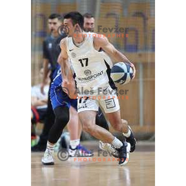 Niko Bacvic in action during Nova KBM league basketball match between Nutrispoint Ilirija and Terme Olimia Podcetrtek in Tivoli Hall, Ljubljana, Slovenia on October 30, 2021