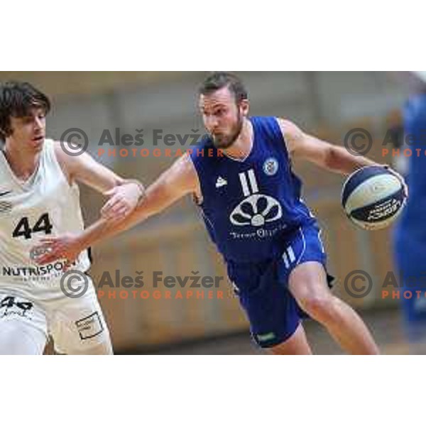 Casey Bryan Benson in action during Nova KBM league basketball match between Nutrispoint Ilirija and Terme Olimia Podcetrtek in Tivoli Hall, Ljubljana, Slovenia on October 30, 2021