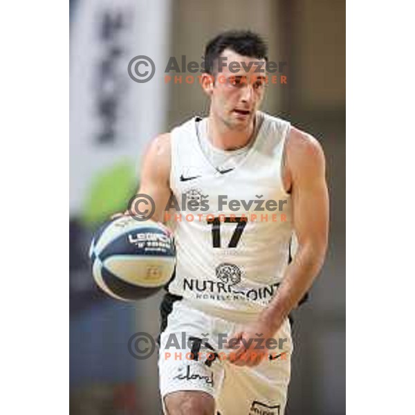 Niko Bacvic in action during Nova KBM league basketball match between Nutrispoint Ilirija and Terme Olimia Podcetrtek in Tivoli Hall, Ljubljana, Slovenia on October 30, 2021