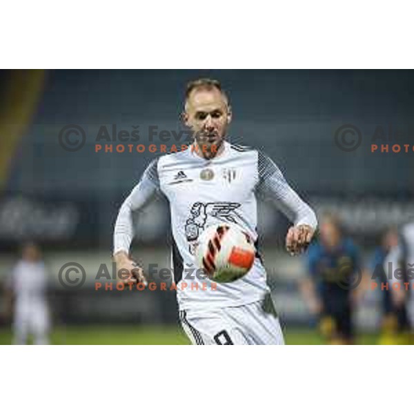 Matic Marusko in action during Prva liga Telemach football match between Celje and Mura in Arena z’dezele, Celje, Slovenia on October 31, 2021. Photo: Jure Banfi/www.alesfevzer.com