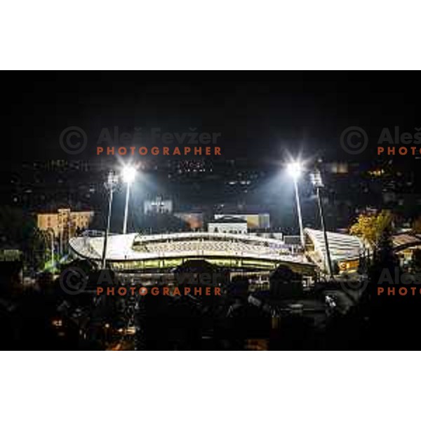 Night view of Ljudski vrt prior to Prva liga Telemach football match between Maribor and Koper in Ljudski vrt, Maribor, Slovenia on November 1, 2021. Photo: Jure Banfi/www.alesfevzer.com