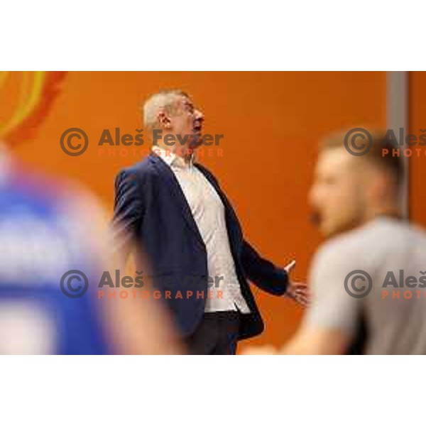 Damjan Novakovic during Nova KBM league basketball match between Helios Suns and Rogaska in Domzale, Slovenia on November 1, 2021