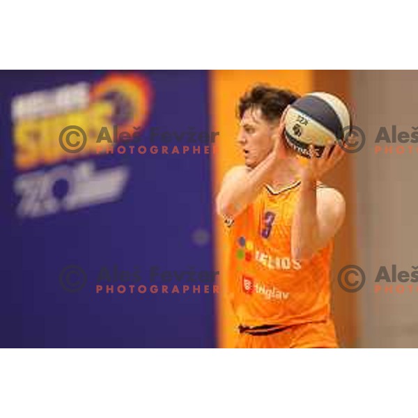 Aljaz Bratec during Nova KBM league basketball match between Helios Suns and Rogaska in Domzale, Slovenia on November 1, 2021