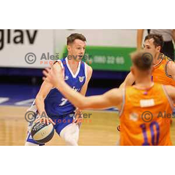 Petar Vujacic in action during Nova KBM league basketball match between Helios Suns and Rogaska in Domzale, Slovenia on November 1, 2021