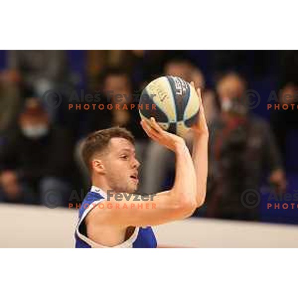 Petar Vujacic in action during Nova KBM league basketball match between Helios Suns and Rogaska in Domzale, Slovenia on November 1, 2021