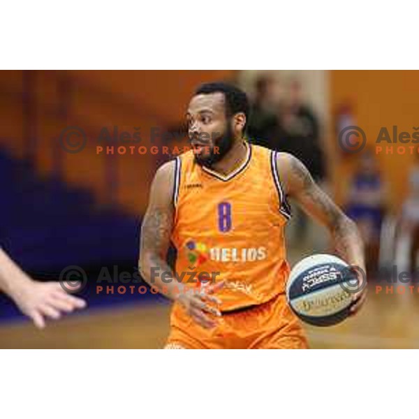 Carlbe Lee Ervin in action during Nova KBM league basketball match between Helios Suns and Rogaska in Domzale, Slovenia on November 1, 2021