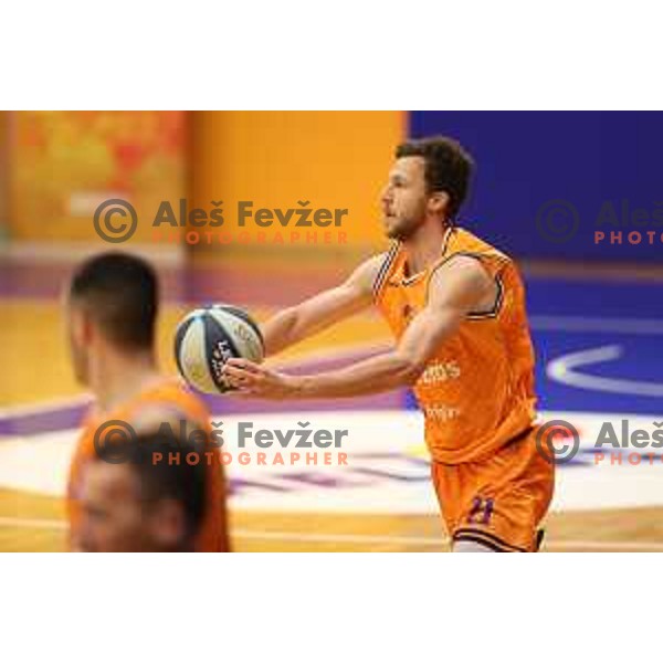 Blaz Mahkovic during Nova KBM league basketball match between Helios Suns and Rogaska in Domzale, Slovenia on November 1, 2021