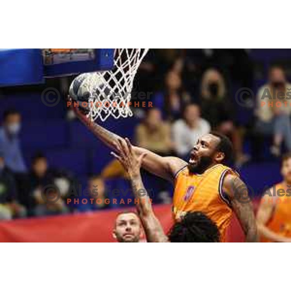 Carlbe Lee Ervin in action during Nova KBM league basketball match between Helios Suns and Rogaska in Domzale, Slovenia on November 1, 2021