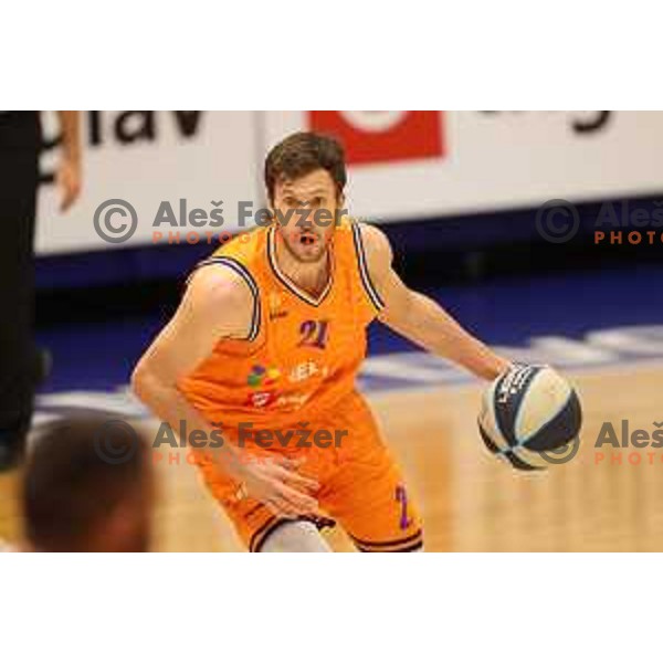 Blaz Mahkovic during Nova KBM league basketball match between Helios Suns and Rogaska in Domzale, Slovenia on November 1, 2021