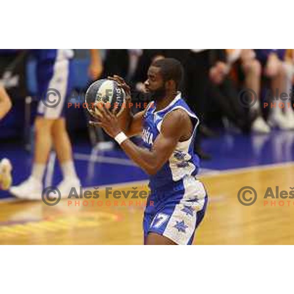 Ronald Eugene Jackson Jr in action during Nova KBM league basketball match between Helios Suns and Rogaska in Domzale, Slovenia on November 1, 2021