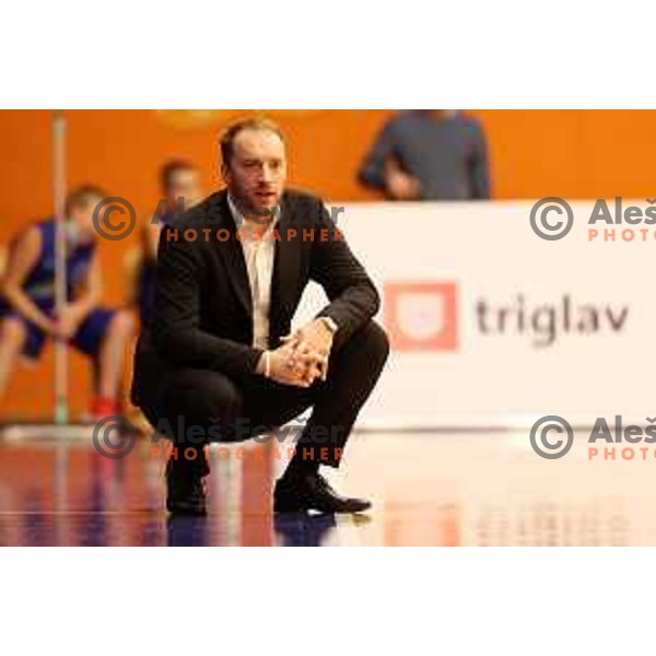 Dejan Jakara during Nova KBM league basketball match between Helios Suns and Rogaska in Domzale, Slovenia on November 1, 2021