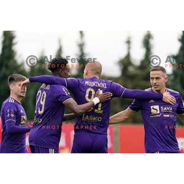 Ognjen Mudrinski celebrate goal during Prva Liga Telemach football match between Bravo and Maribor in Ljubljana, Slovenia on November 6, 2021