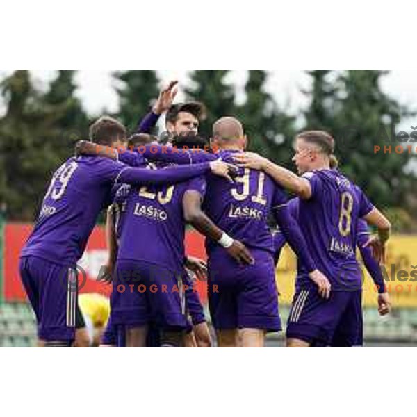 Ognjen Mudrinski celebrate goal during Prva Liga Telemach football match between Bravo and Maribor in Ljubljana, Slovenia on November 6, 2021