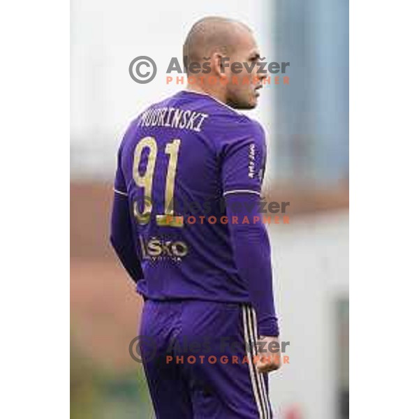 Ognjen Mudrinski in action during Prva Liga Telemach football match between Bravo and Maribor in Ljubljana, Slovenia on November 6, 2021