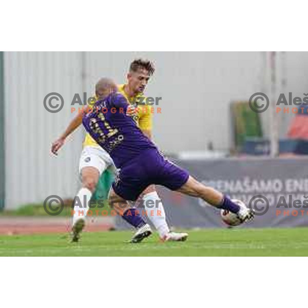 Ognjen Mudrinski in action during Prva Liga Telemach football match between Bravo and Maribor in Ljubljana, Slovenia on November 6, 2021