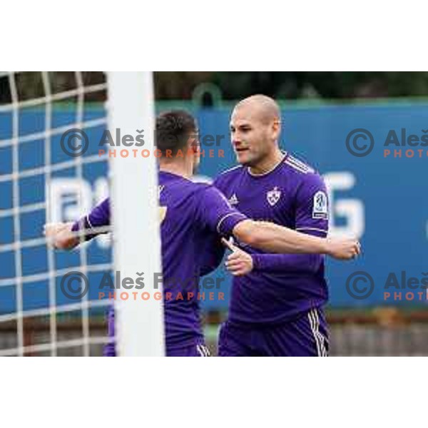 Ognjen Mudrinski celebrate goal during Prva Liga Telemach football match between Bravo and Maribor in Ljubljana, Slovenia on November 6, 2021