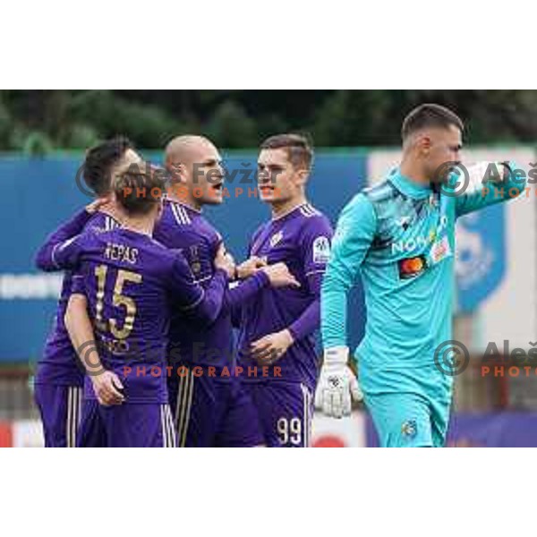Ognjen Mudrinski celebrate goal during Prva Liga Telemach football match between Bravo and Maribor in Ljubljana, Slovenia on November 6, 2021
