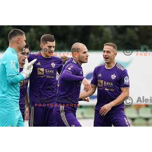 Ognjen Mudrinski celebrate goal during Prva Liga Telemach football match between Bravo and Maribor in Ljubljana, Slovenia on November 6, 2021