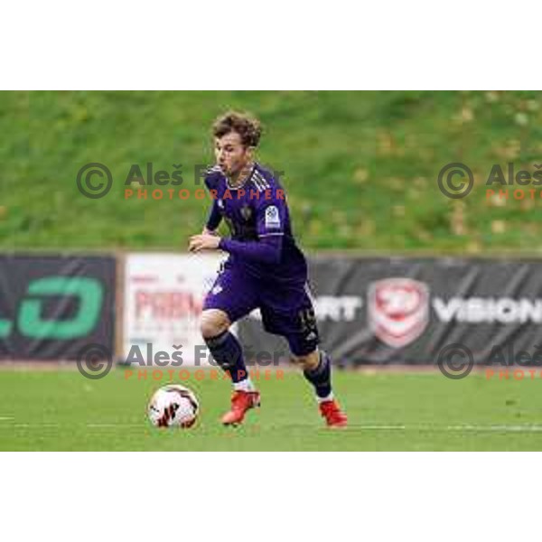 Jan Repas in action during Prva Liga Telemach football match between Bravo and Maribor in Ljubljana, Slovenia on November 6, 2021