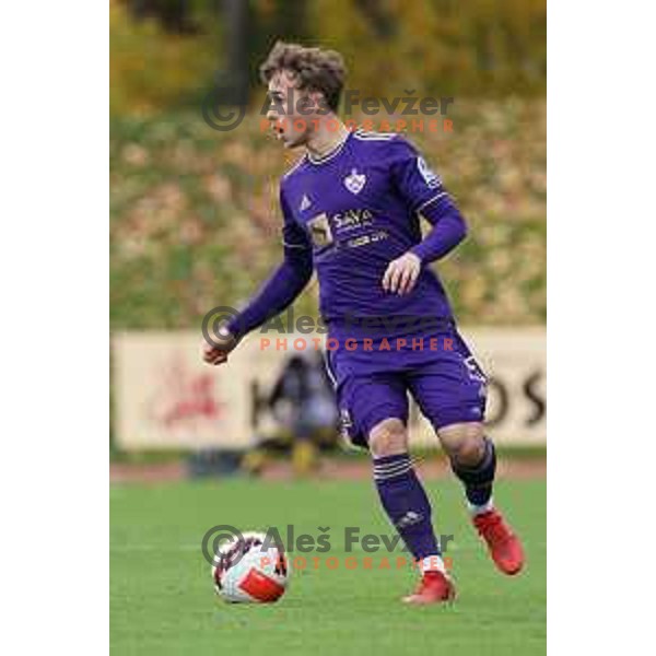 Jan Repas in action during Prva Liga Telemach football match between Bravo and Maribor in Ljubljana, Slovenia on November 6, 2021