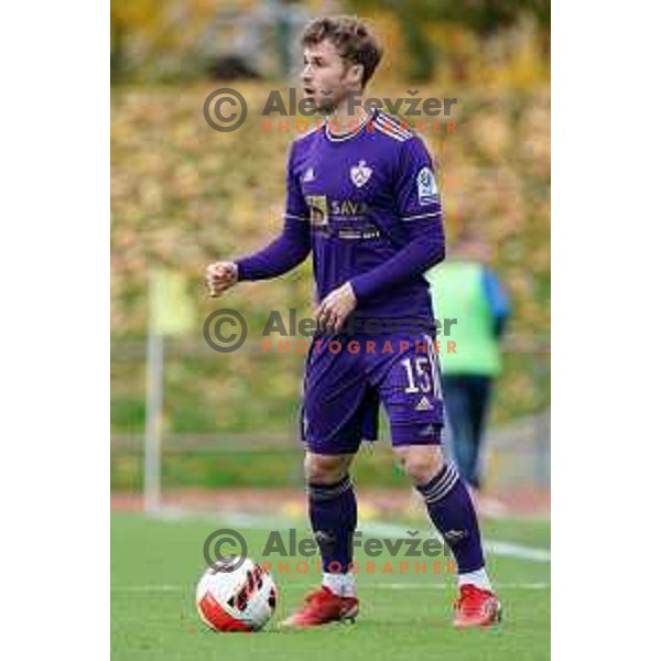 Jan Repas in action during Prva Liga Telemach football match between Bravo and Maribor in Ljubljana, Slovenia on November 6, 2021