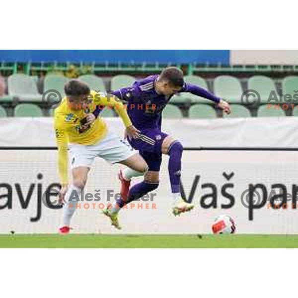 of Bravo in action during Prva Liga Telemach football match between Bravo and Maribor in Ljubljana, Slovenia on November 6, 2021