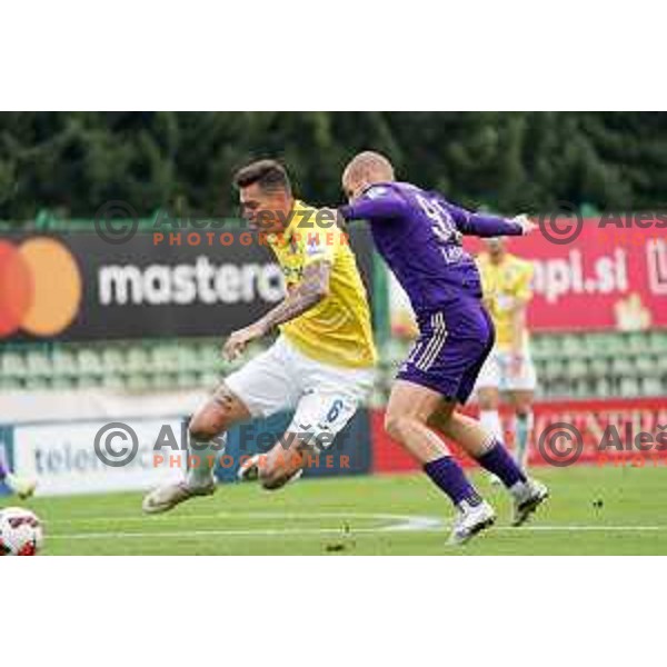 Ognjen Mudrinski in action during Prva Liga Telemach football match between Bravo and Maribor in Ljubljana, Slovenia on November 6, 2021
