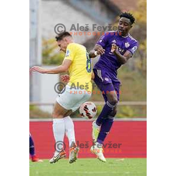 of Bravo in action during Prva Liga Telemach football match between Bravo and Maribor in Ljubljana, Slovenia on November 6, 2021